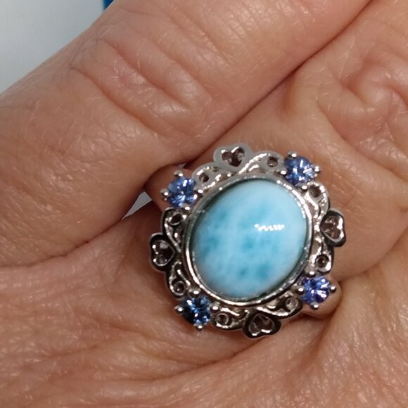 Larimar & tanzanite ring! - Picture 1 of 5